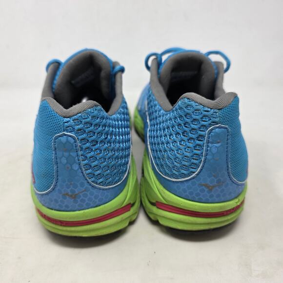 Mizuno Wave Rider Blue Lime Running Shoes Womens Size 11 - Picture 5 of 8
